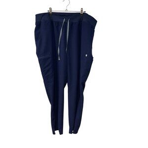 Figs Scrub Pants Technical Collection Plus Size 4XL Navy Blue Cargo Pockets